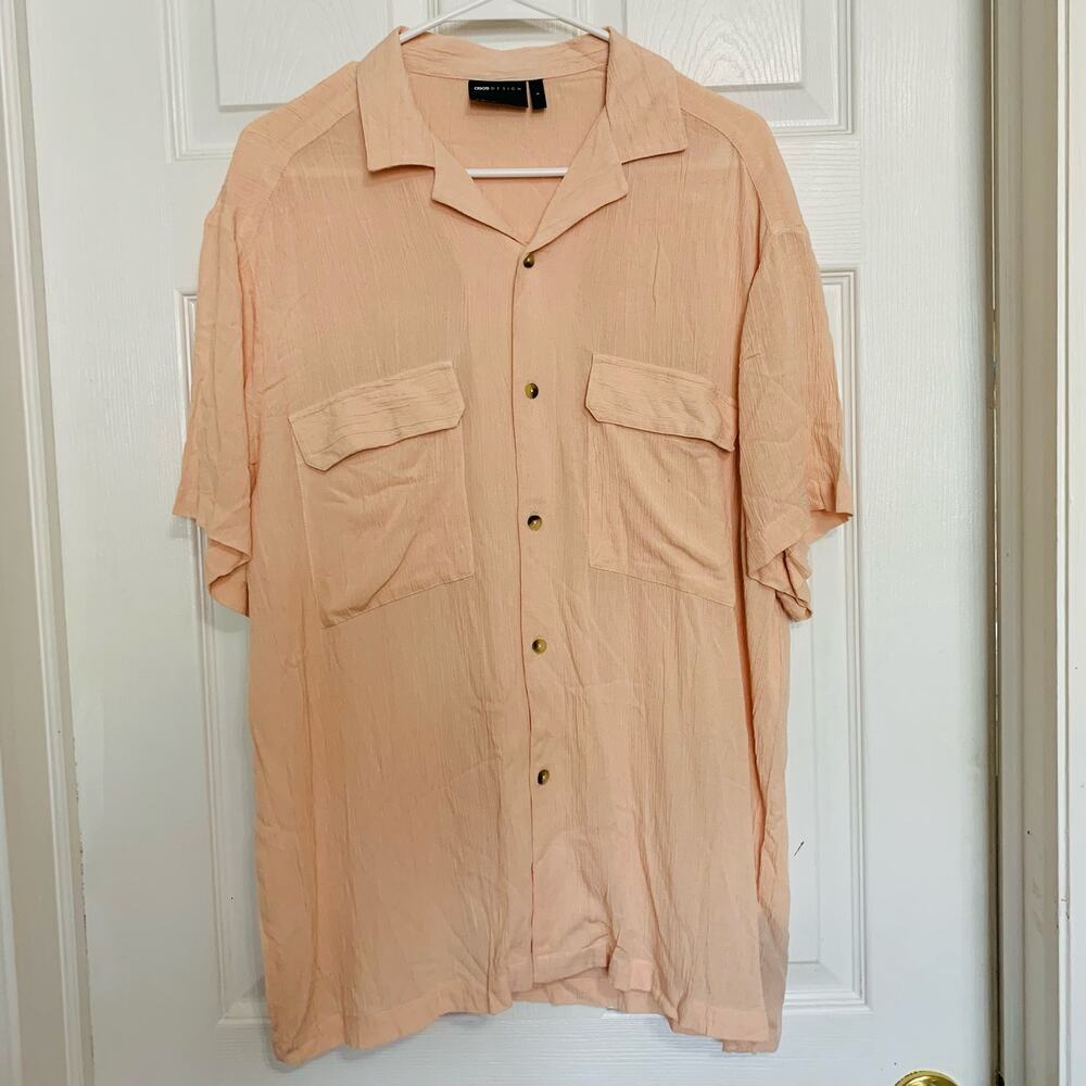 ASOS DESIGN Men’s crinkle viscose collared shirt NWOT Small